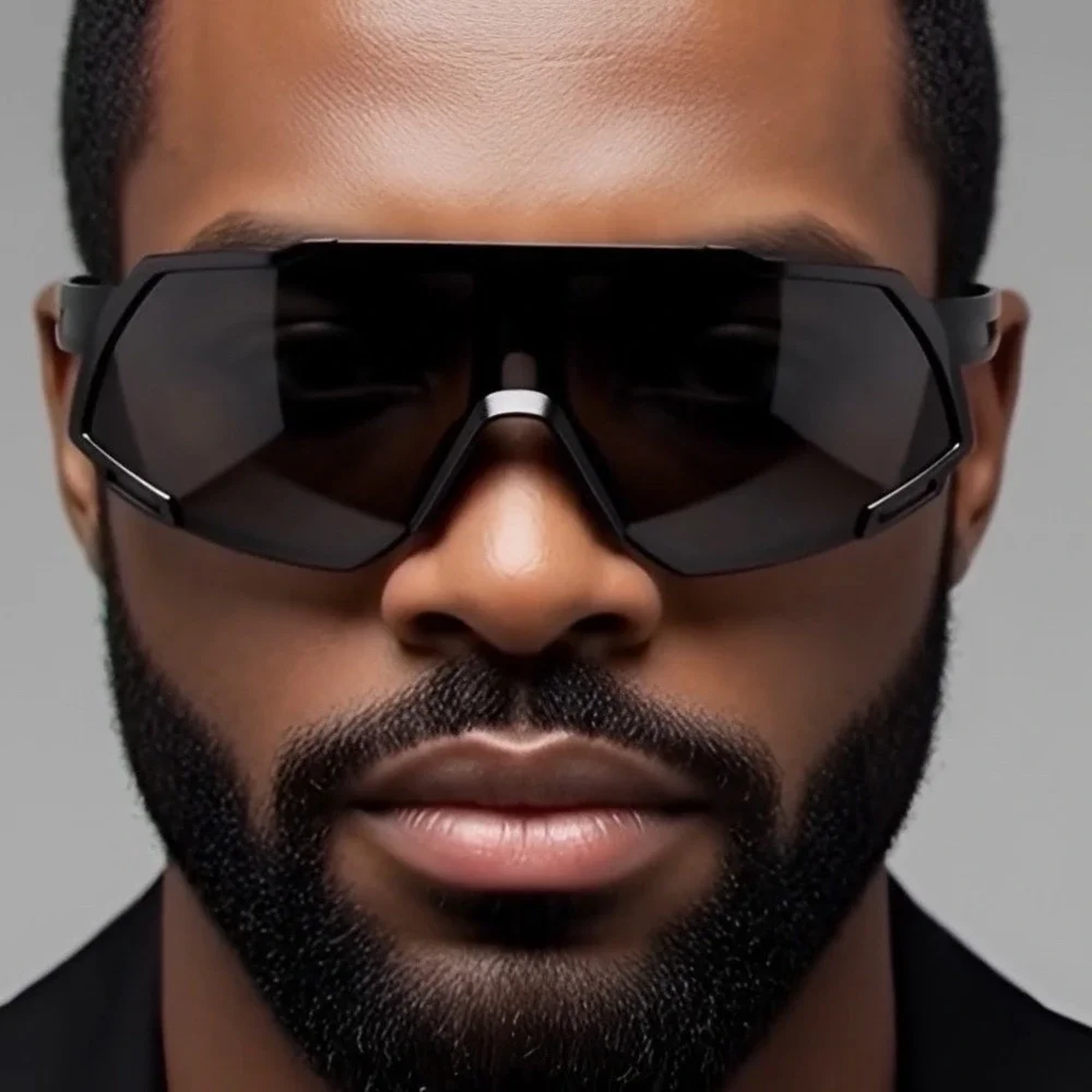 Mens Sport Sunglasses Black UV400 High Definition Multilayer Coating‎ Athletic
